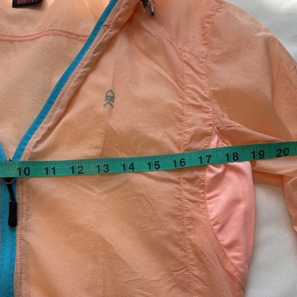 🧡 Little Donkey Andy Lightweight Windbreaker Jacket Peach Blue Zip Medium 🧡 - Picture 10 of 13